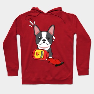 Cute French Bulldog spilled a jar of hot sauce Hoodie